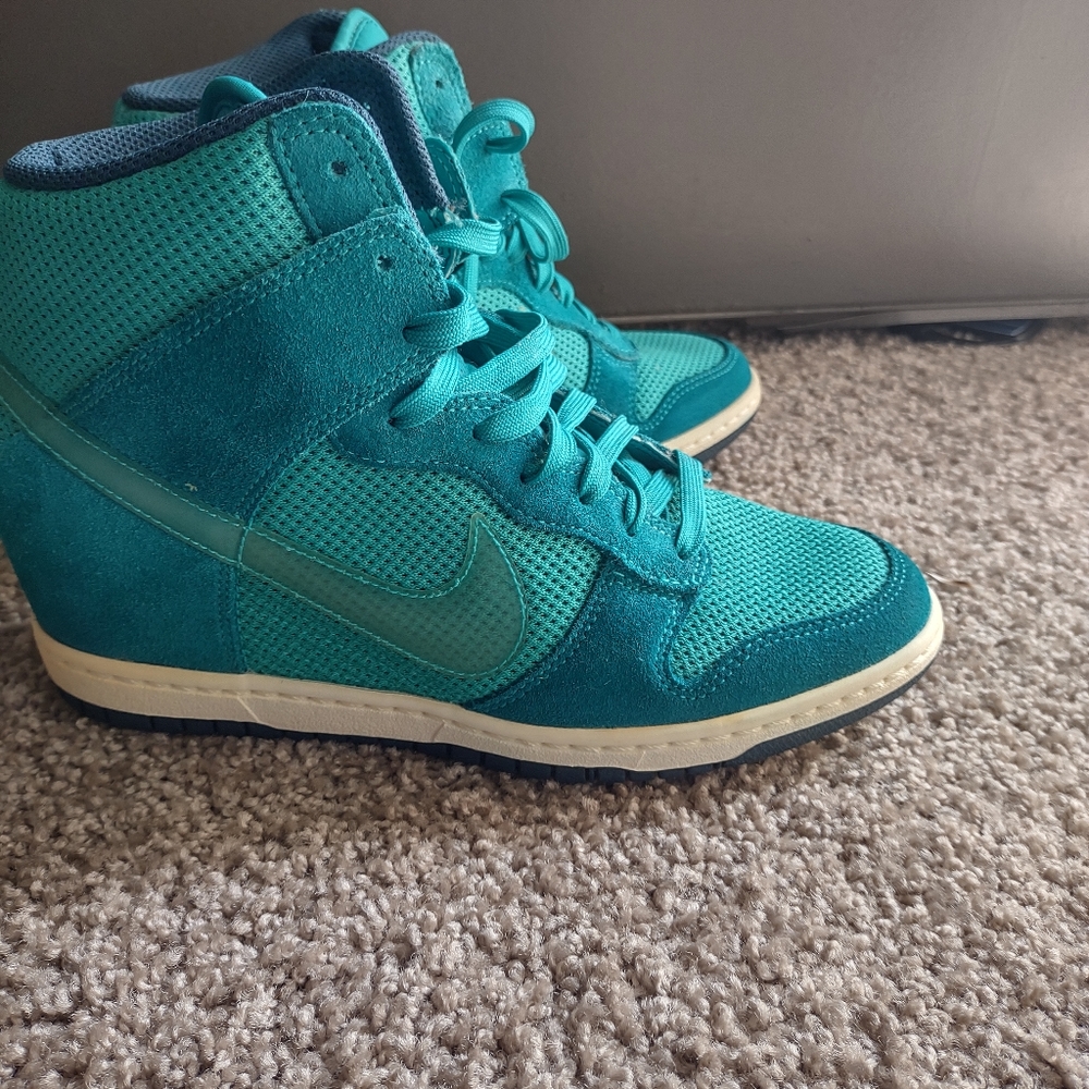 Women's High Top Dunks color ( Teal ) Wedges